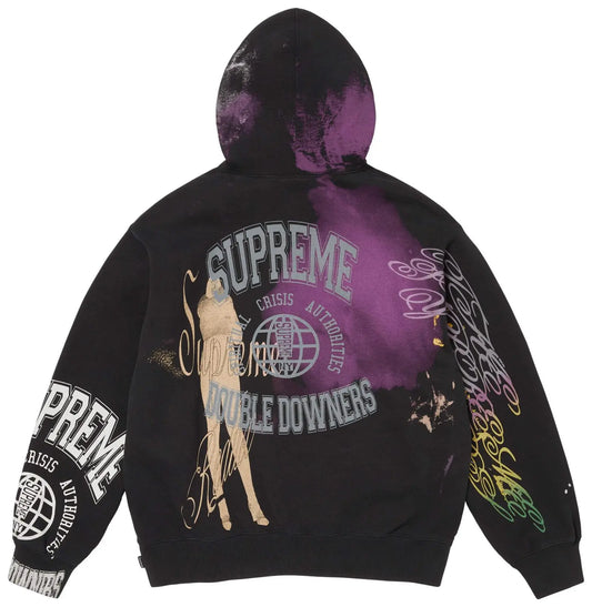 Supreme Overprint Hooded Sweatshirt 'Black'