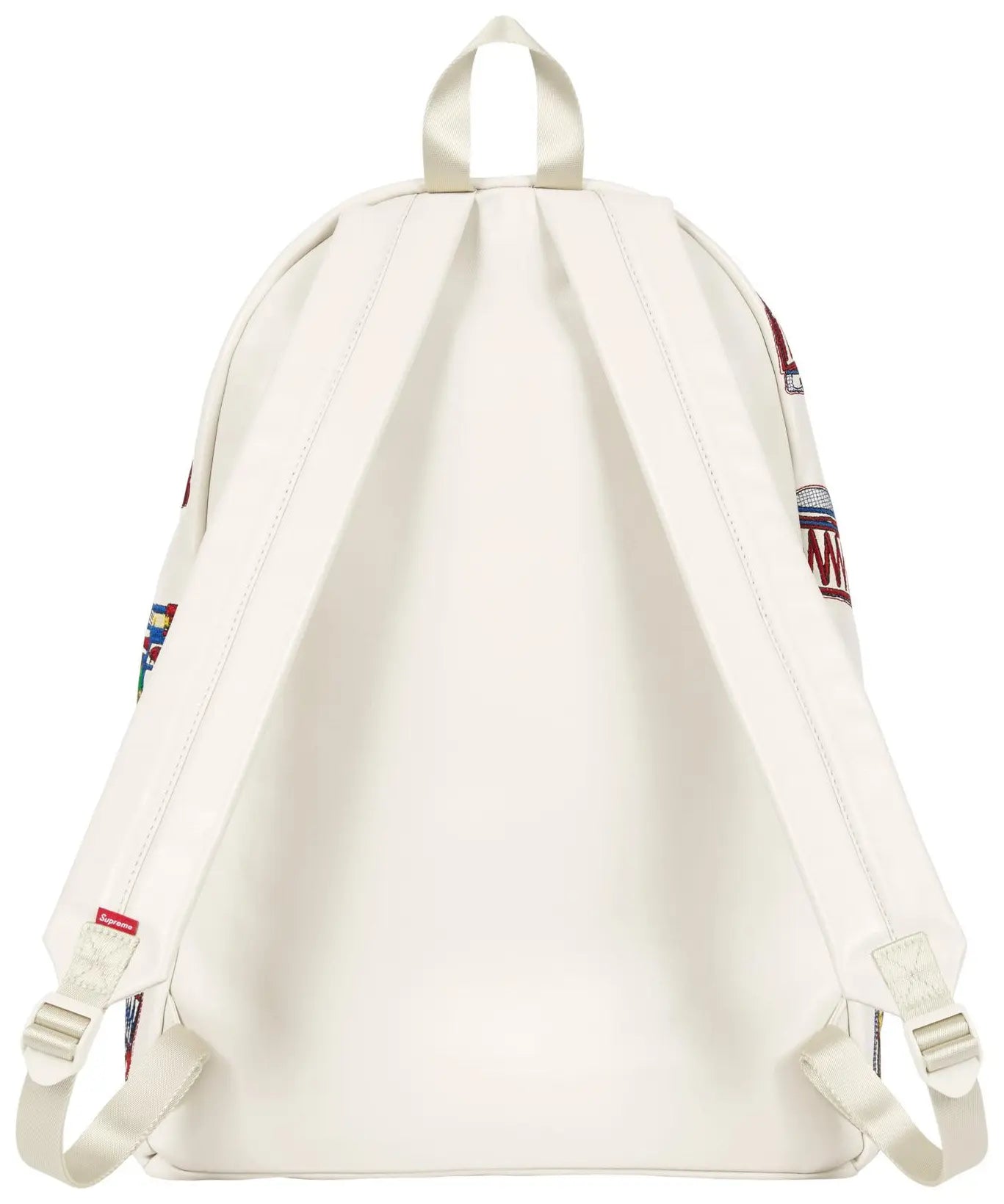 Supreme Guns Embroidered Leather Backpack 'White'