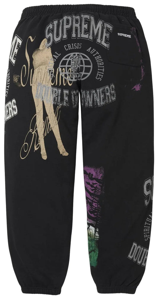 Supreme Overprint Sweatpant 'Black'