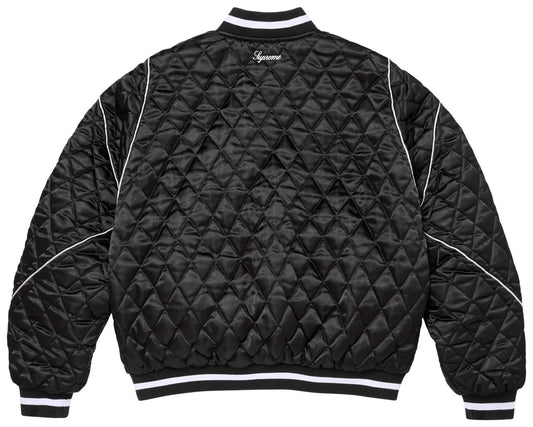 Supreme x Champion Quilted Satin Varsity Jacket 'Black'