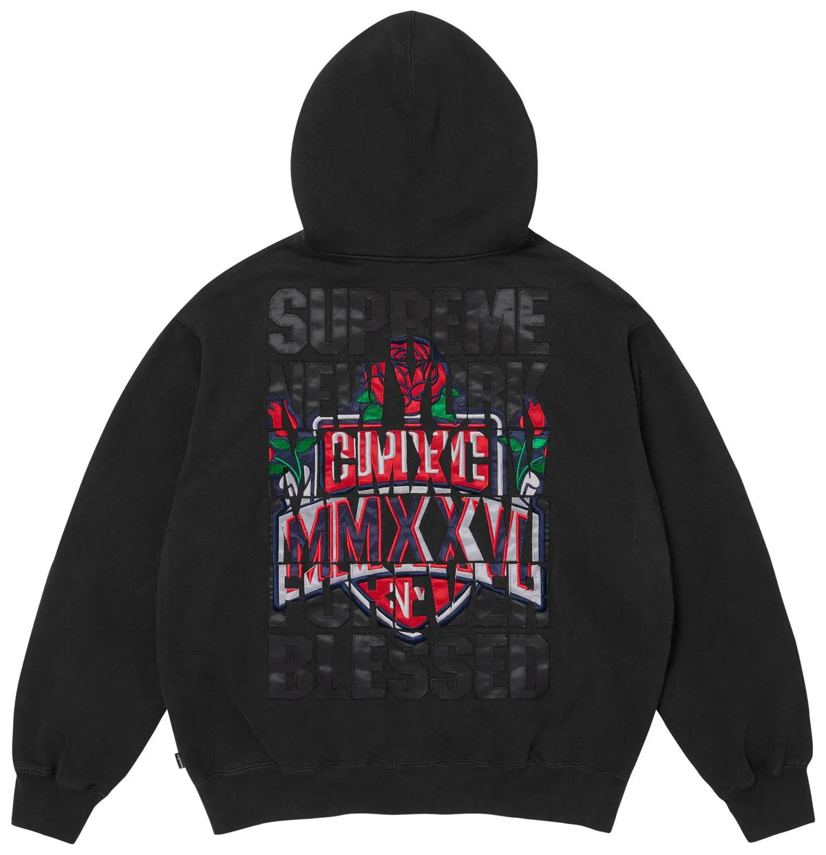 Supreme Blessed Appliqué Zip Up Hooded Sweatshirt 'Black'