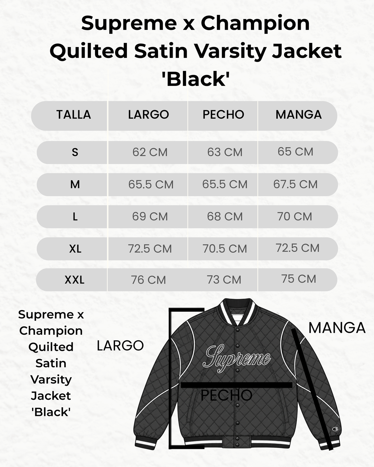 Supreme x Champion Quilted Satin Varsity Jacket 'Black'