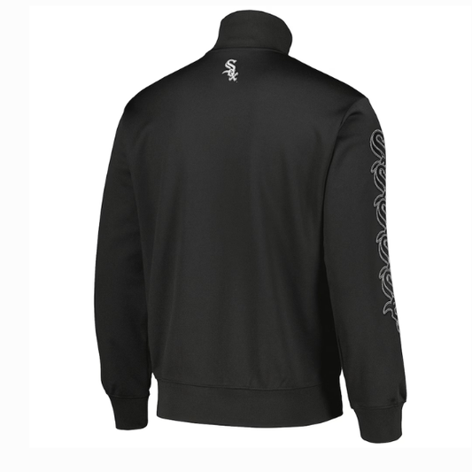 PLEASURES Chicago White Sox Black Pitcher Full-Zip Track Jacket