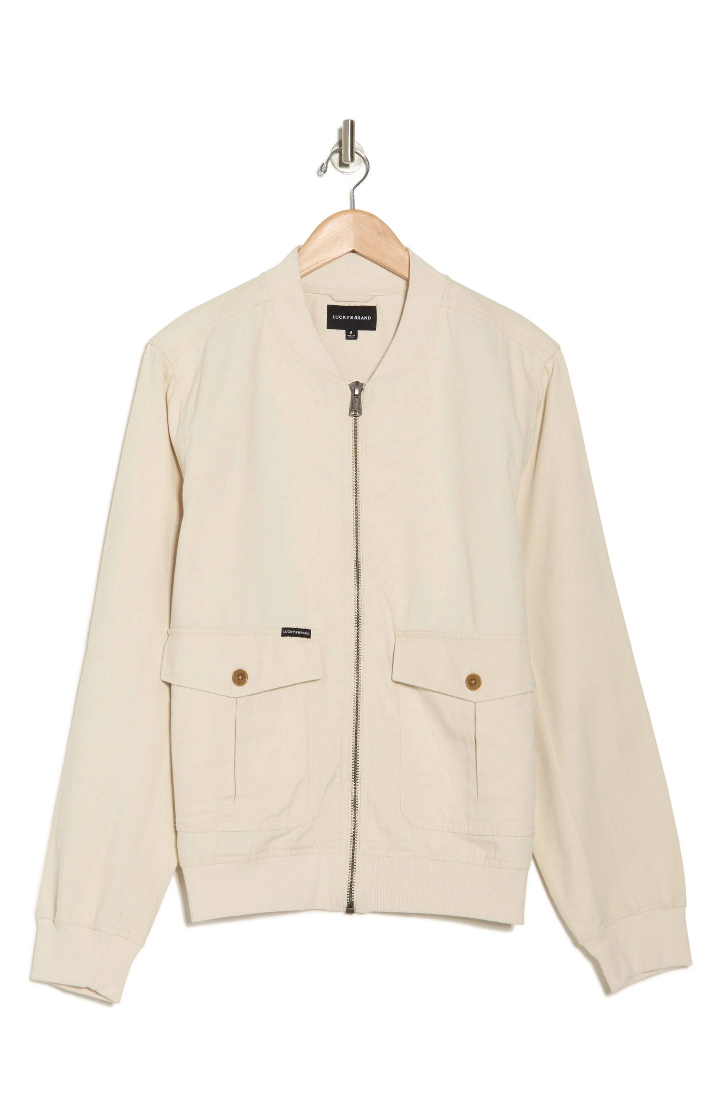 Cotton Twill Utility Bomber Jacket Lucky Brand