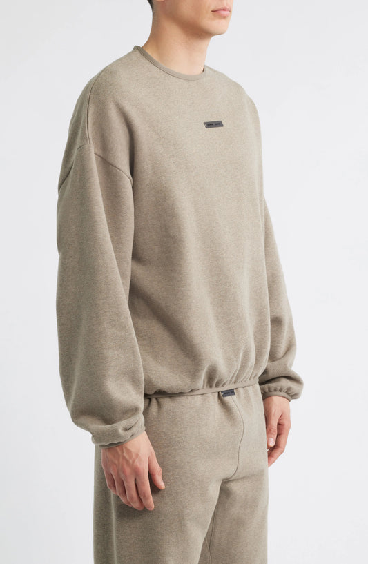 Fear of God Essentials Fleece Crewneck in Beige Founded