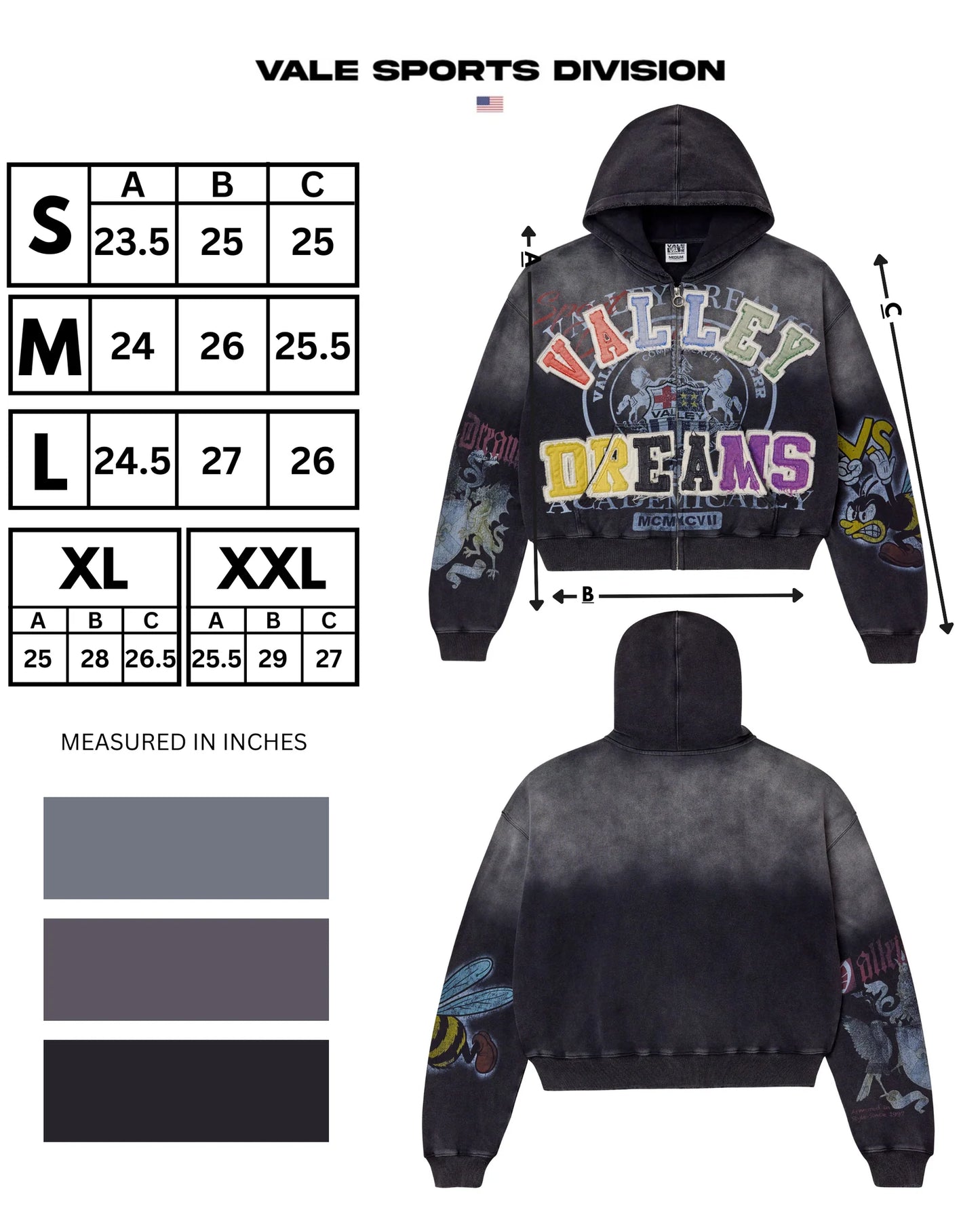 Vale Forever BLASTED ZIP UP