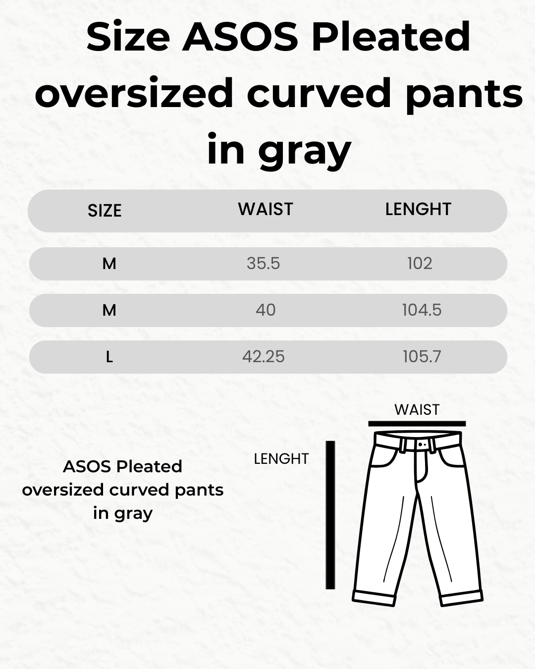 ASOS Pleated oversized curved pants in gray