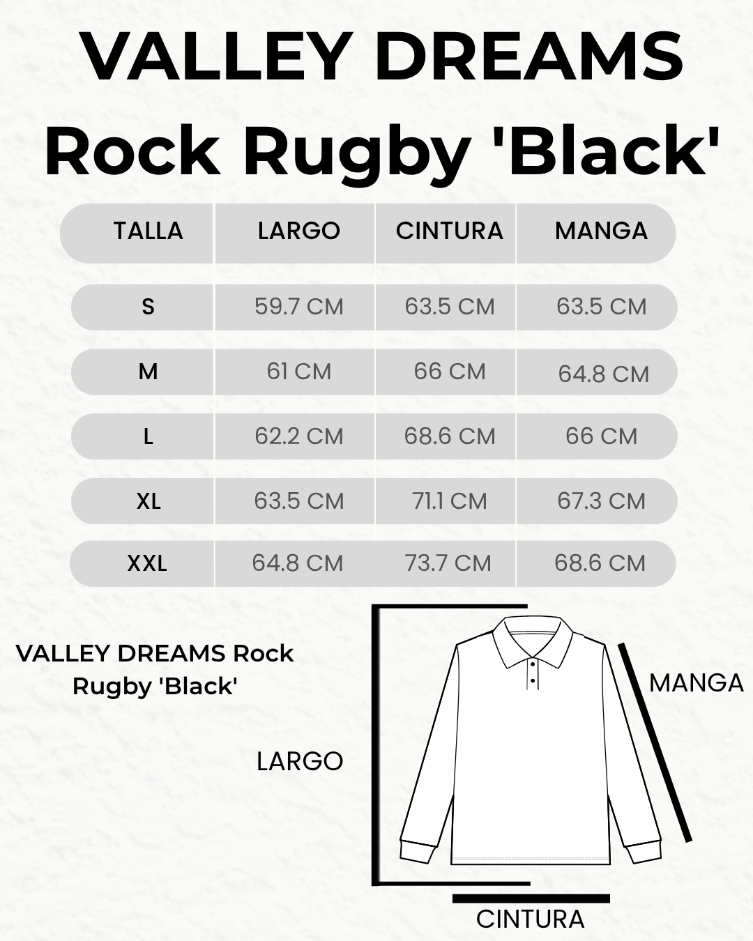 VALLEY DREAMS Rock Rugby 'Black'