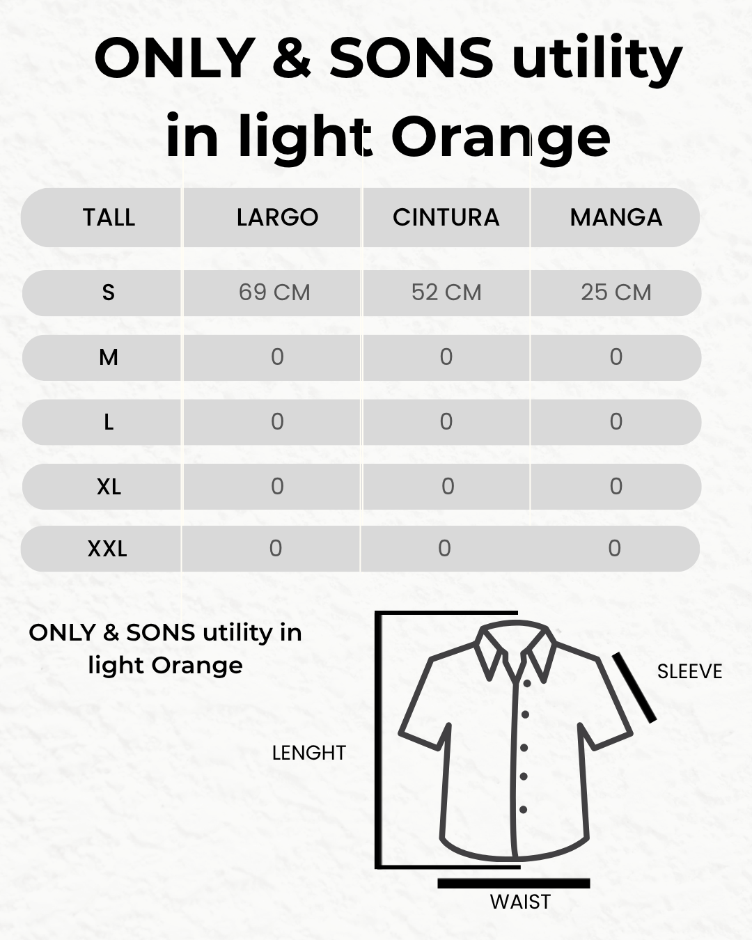 ONLY & SONS 3 pocket utility Shirt in light Orange