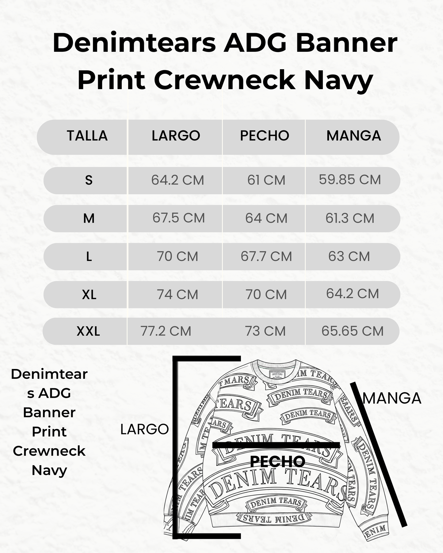 Denimtears ADG Banner Print Crewneck Navy