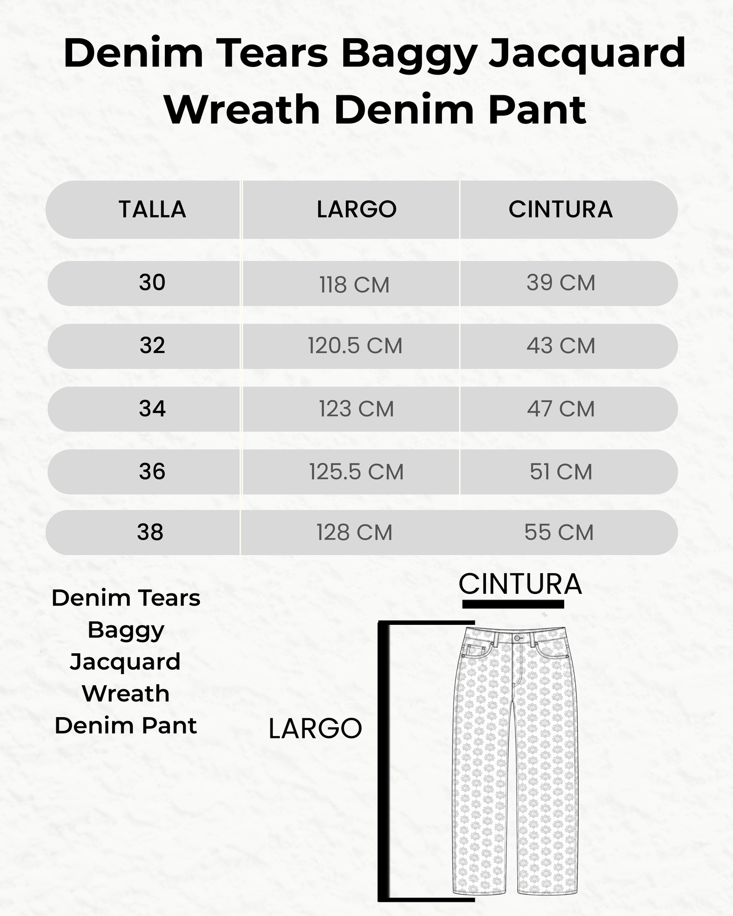 Denim Tears Baggy Jacquard Wreath Denim Pant