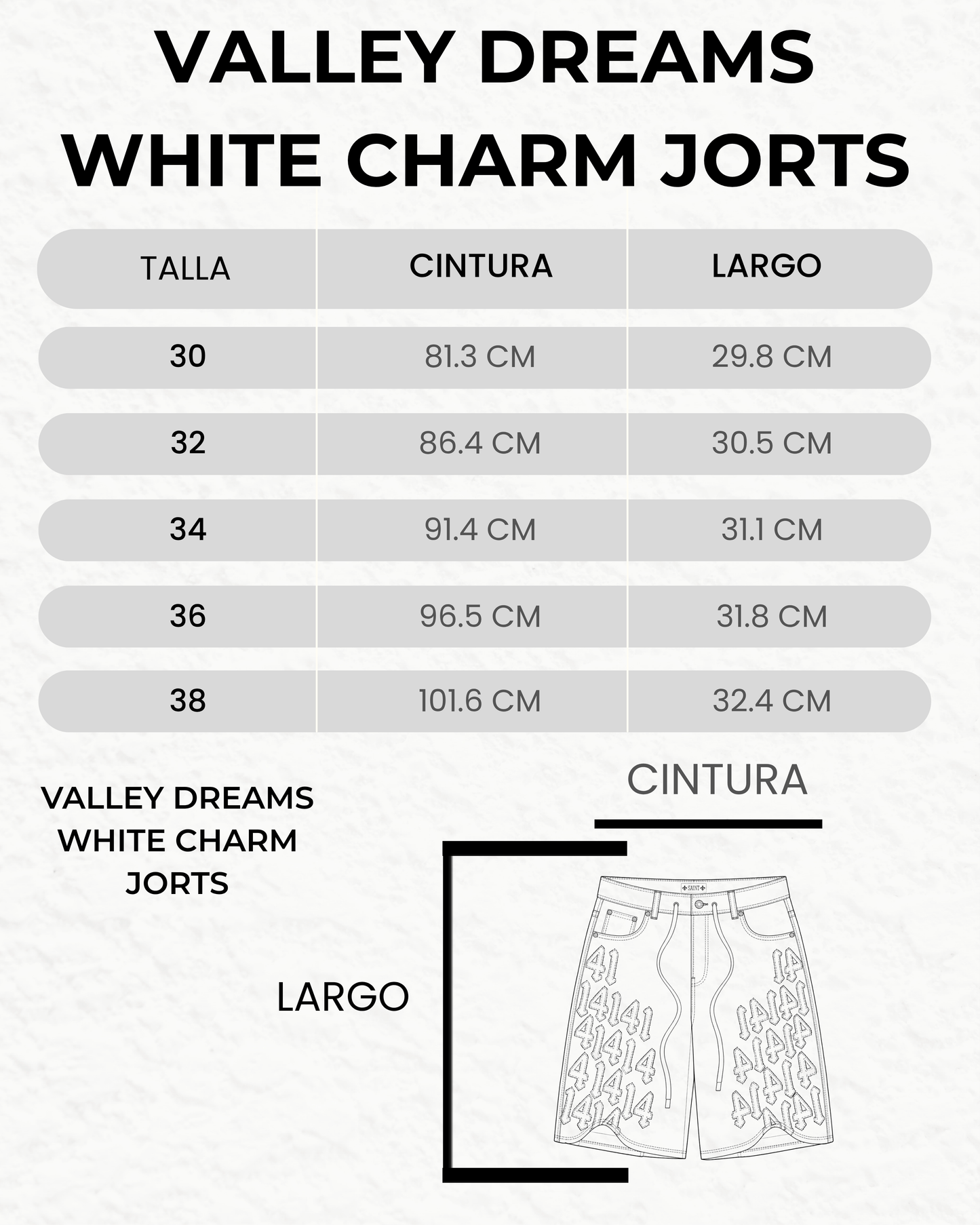 Valley Dreams White Charm Jorts