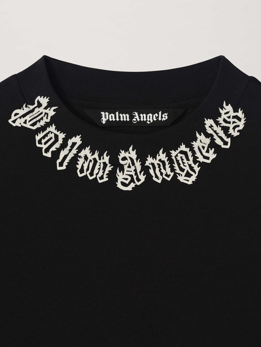 PALM ANGELS Logo Crewneck T-Shirt in Black