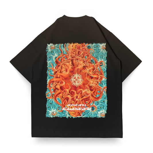 SASSY CLASSY "Chill Octopus" Vintage Black OVersize tee