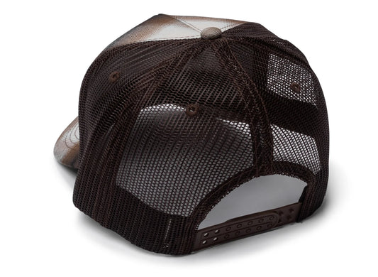 Pleasures Happier Plaid Trucker Cap in Brown
