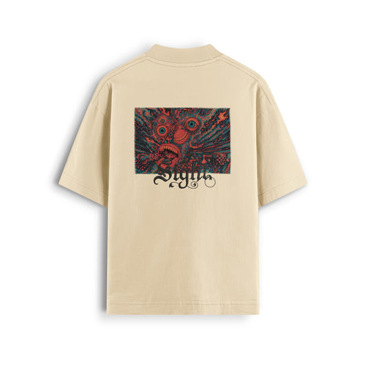 Sassy Classy DR03 Pale Ivory Heavyweight Oversized Tee "Sight"