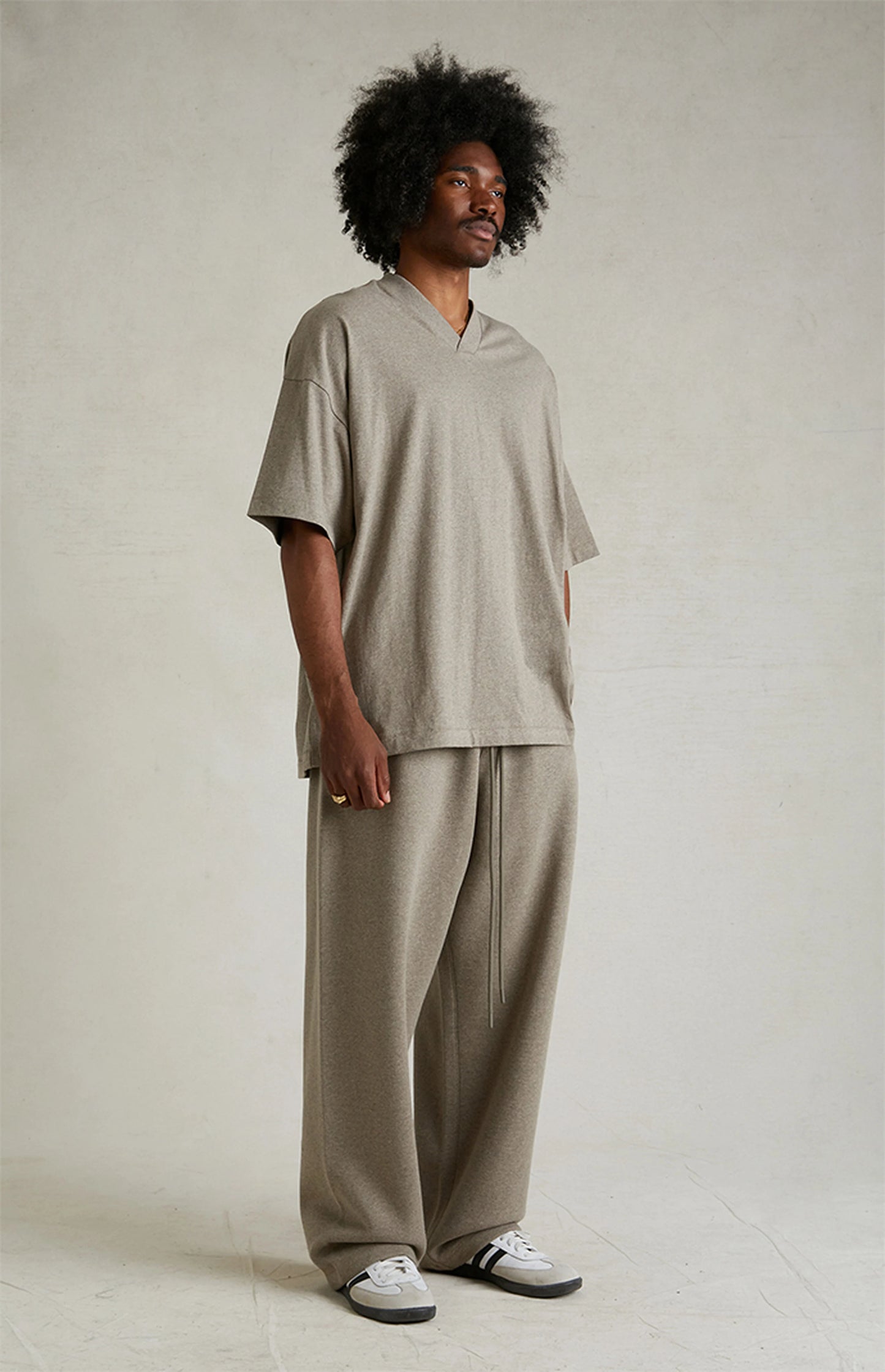 Fear of God ESSENTIALS Heather Grey V-Neck T-Shirt