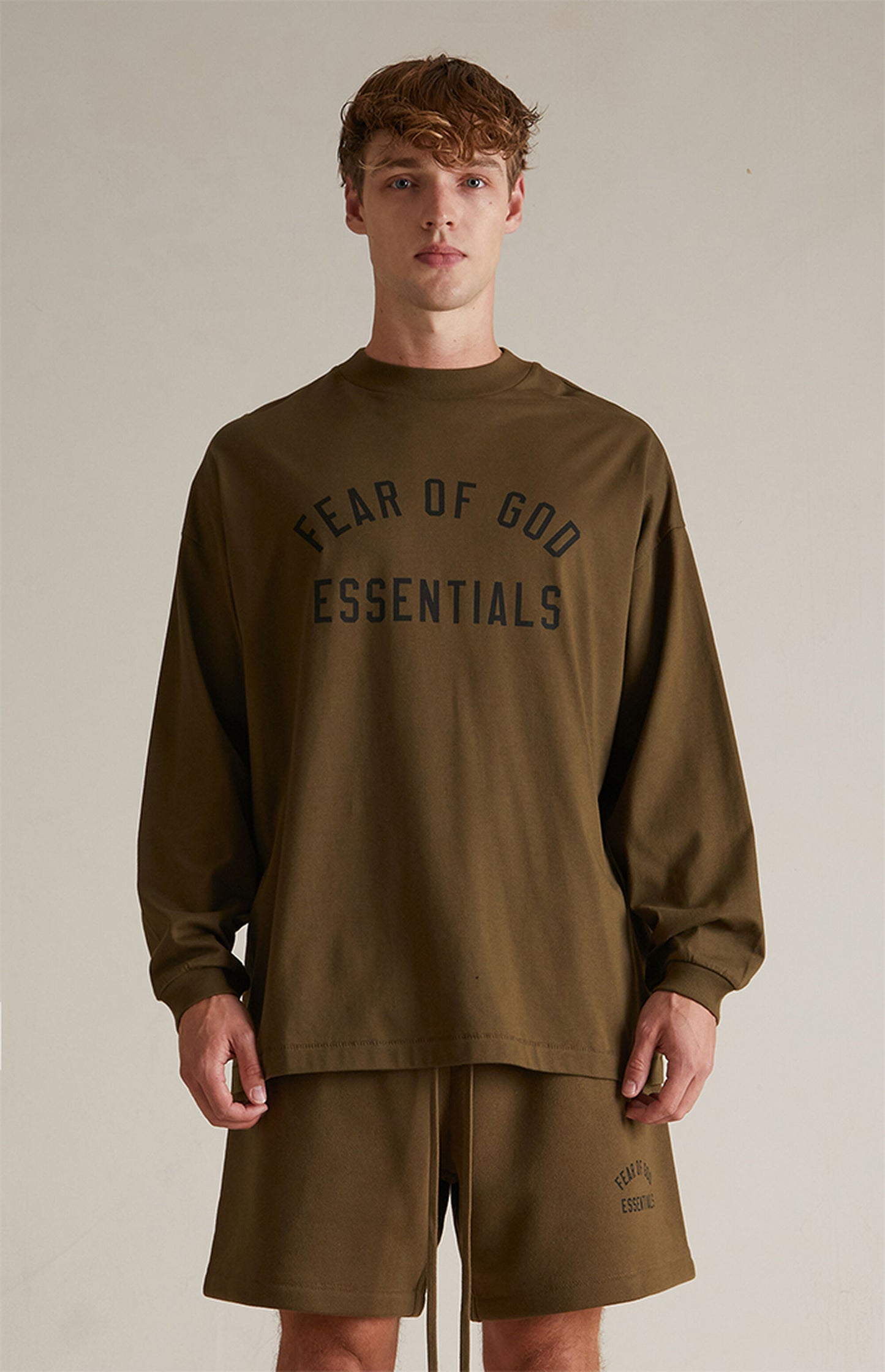 Fear of God Essentials Olive Long Sleeve T-Shirt