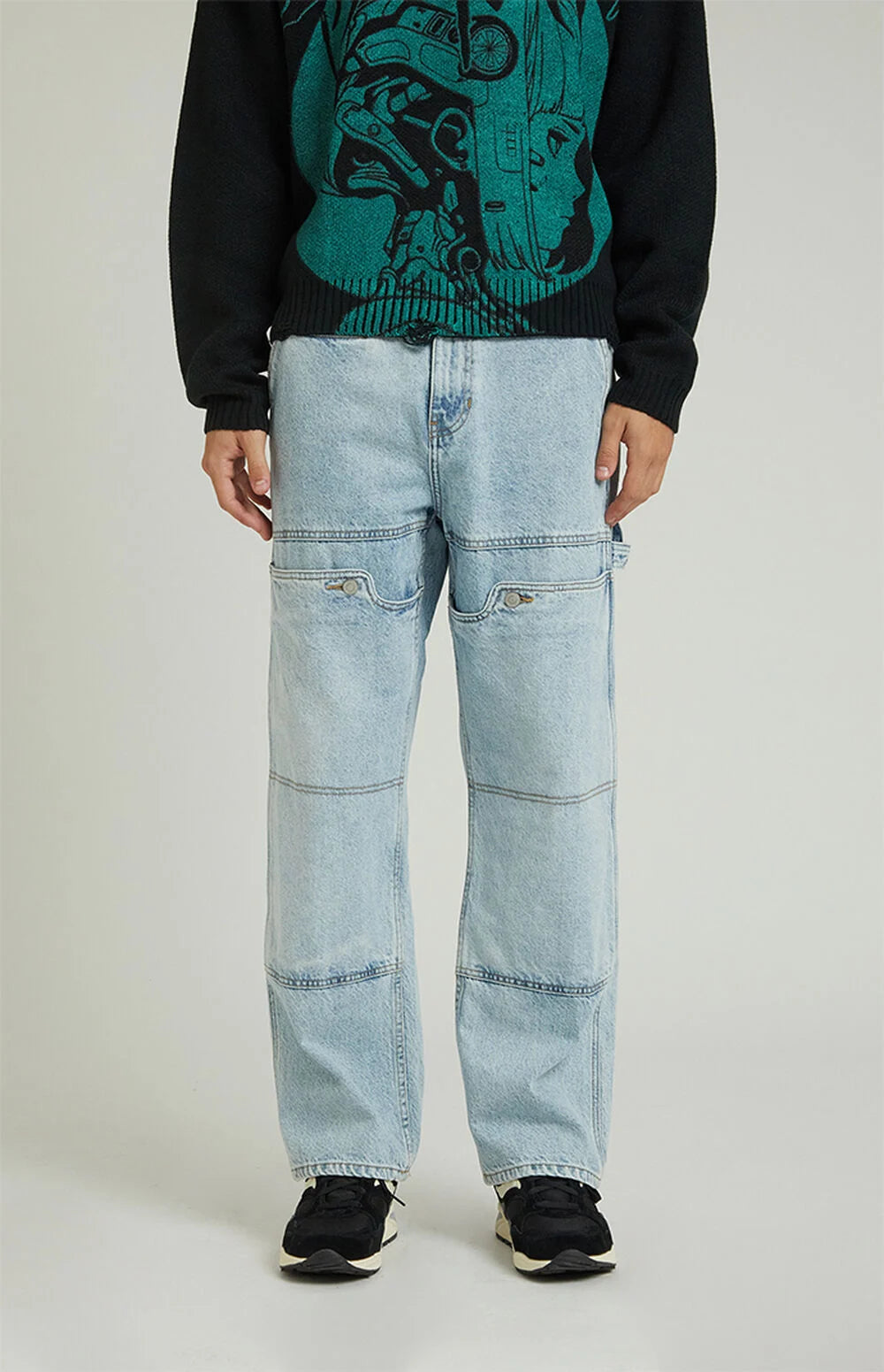 Pacsun Baggy Carpenter Jeans Light Indigo
