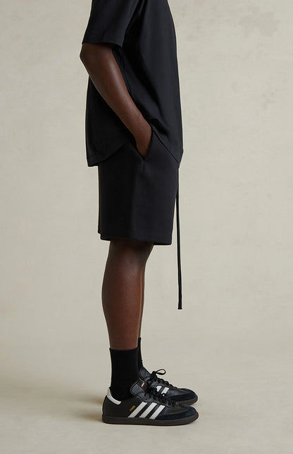 ESSENTIALS Fear Of God Jet Black Soccer Fleece Sweat Shorts