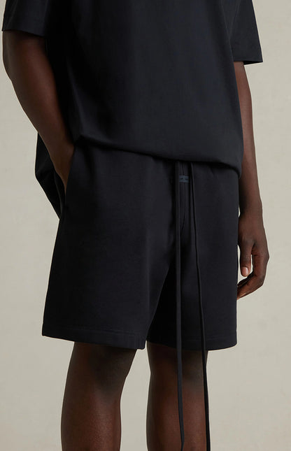 ESSENTIALS Fear Of God Jet Black Soccer Fleece Sweat Shorts