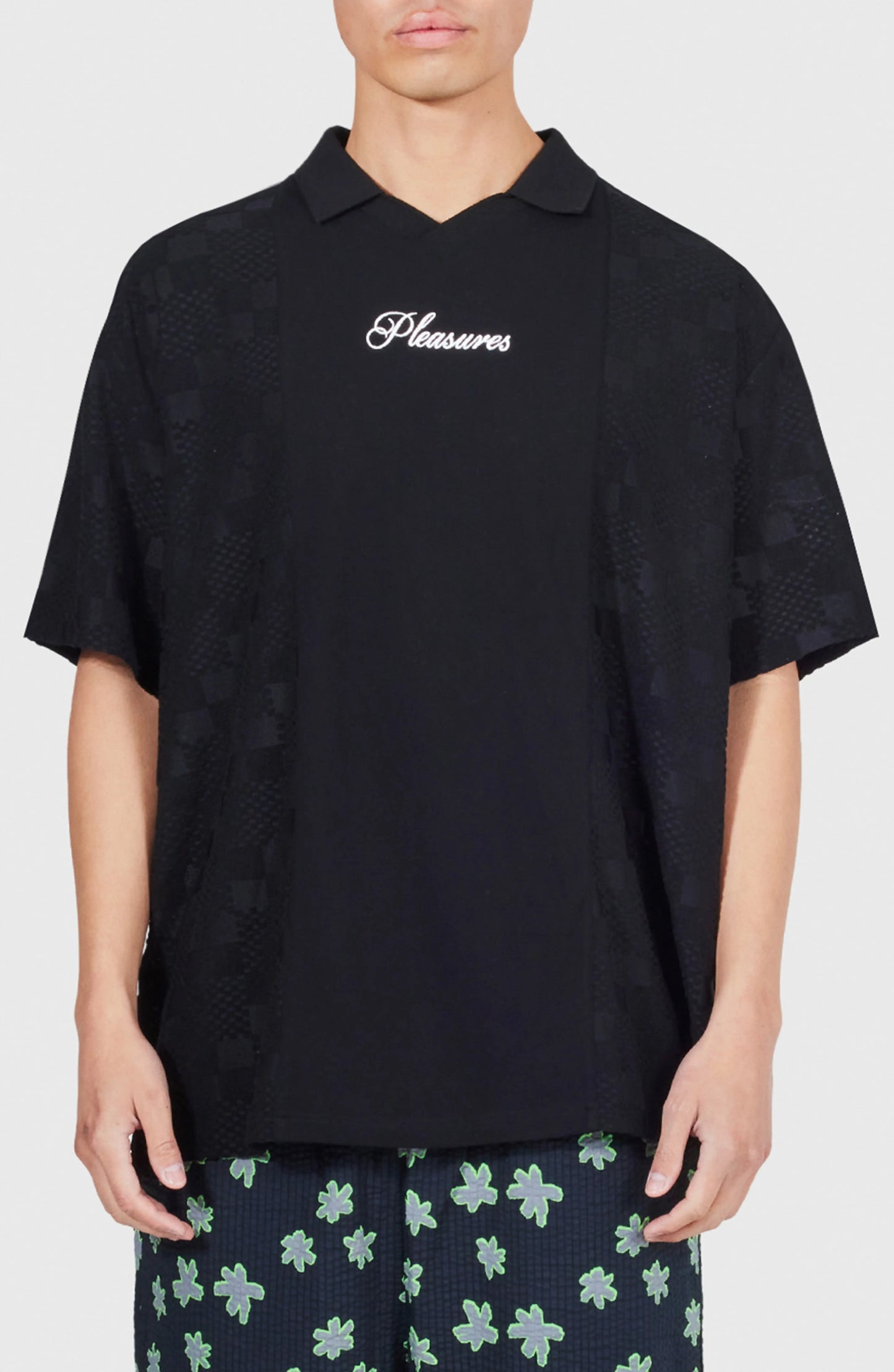 PLEASURES Planets Johnny Collar Graphic Polo