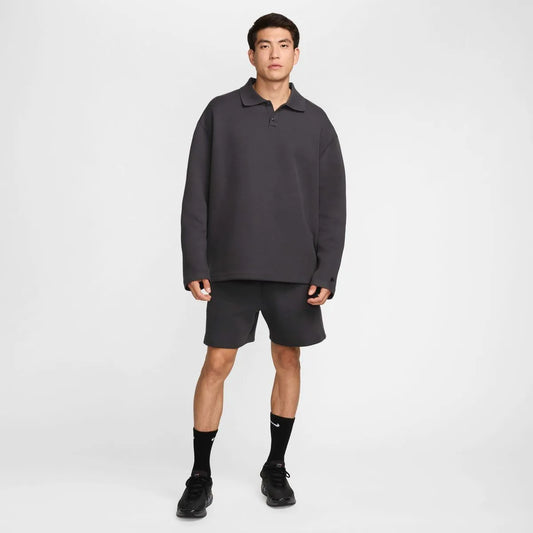 NIKE Tech FLC Polo Oversized in Black