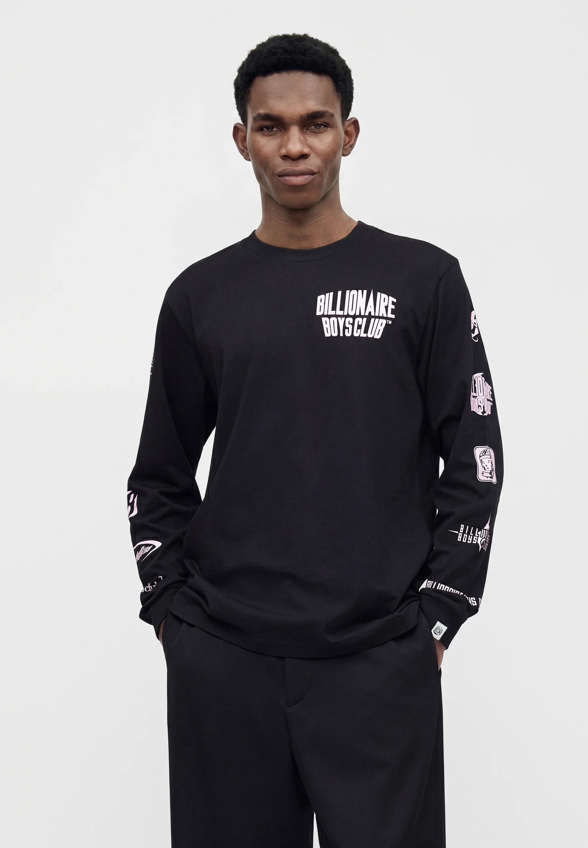 Billionaire Boys Club  multi logo ls t-shirt