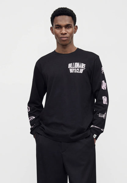 Billionaire Boys Club  multi logo ls t-shirt