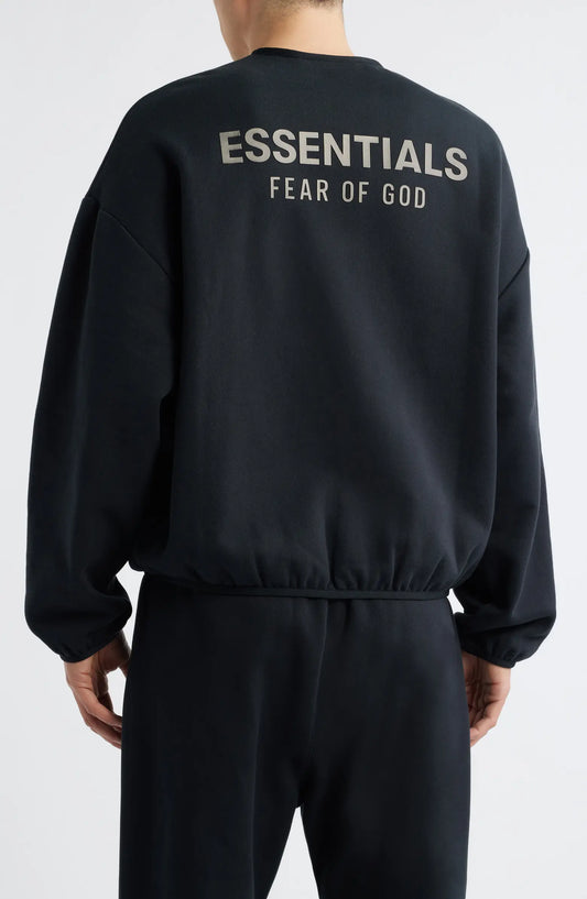 Fear of God Essentials Fleece Crewneck in Black
