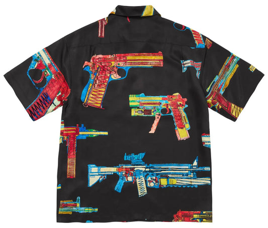 Supreme Guns Silk Short-Sleeve Shirt 'Black'