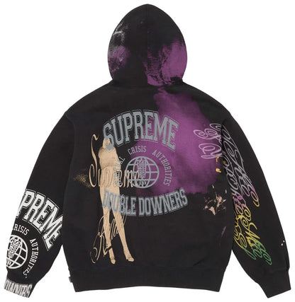 Supreme Overprint Hooded Sweatshirt 'Black'