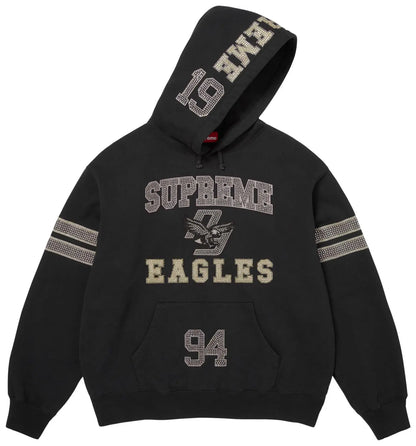 Supreme Rhinestone Eagle Hooded Sweatshirt 'Black'