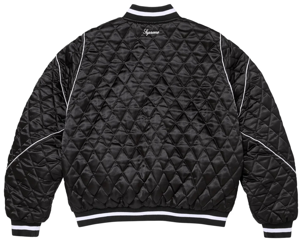 Supreme x Champion Quilted Satin Varsity Jacket 'Black'