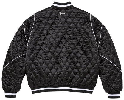 Supreme x Champion Quilted Satin Varsity Jacket 'Black'