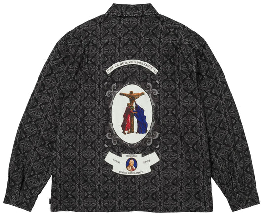Supreme Devotion Flannel Zip Up Shirt 'Black'