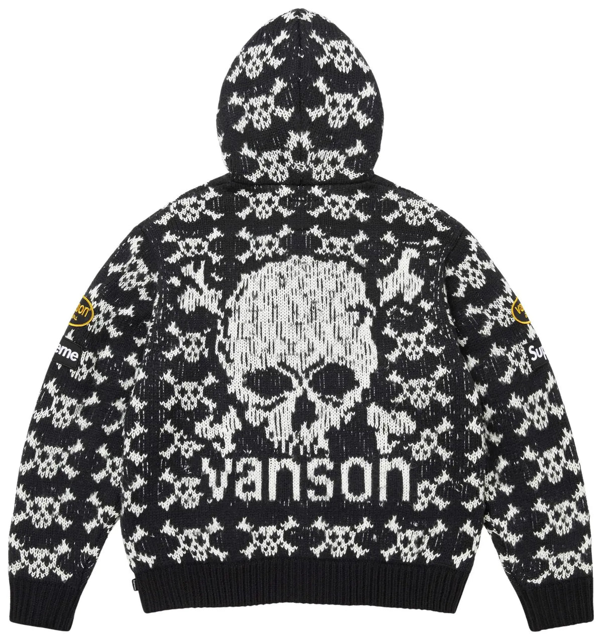 Supreme x Vanson Leathers Skull Zip Up Hooded Sweater 'Black'