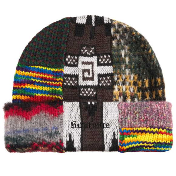 Supreme Patchwork Beanie 'Brown'