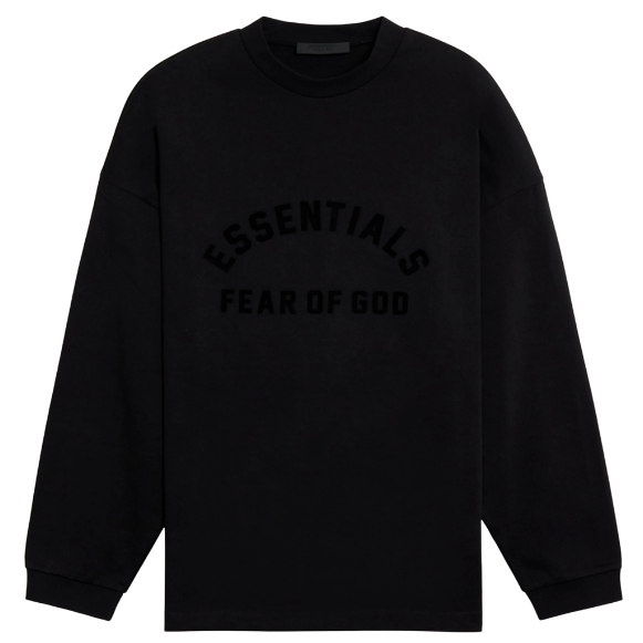 Fear of God ESSENTIALS Jet Black Long Sleeve T-Shirt