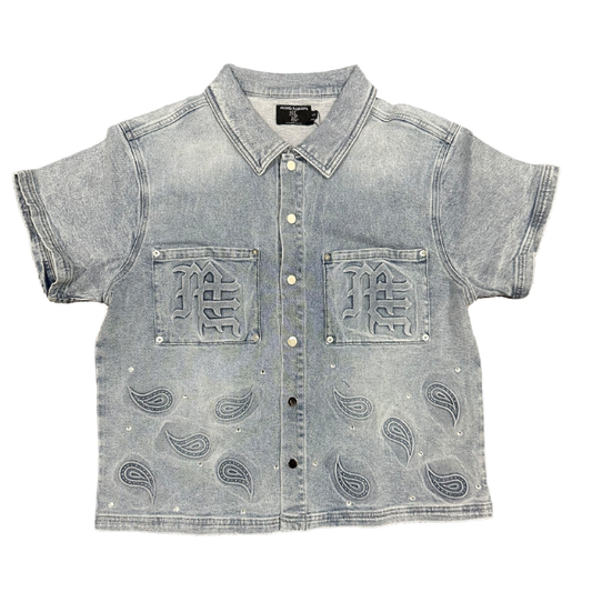 Mixed Emotion 'Paisley' Denim Blue Shirt
