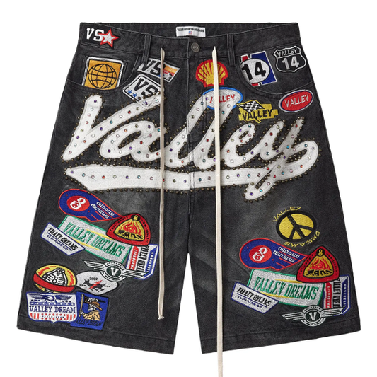 VALLEY DREAMS Black 1980s Jorts 'Black/Wash'
