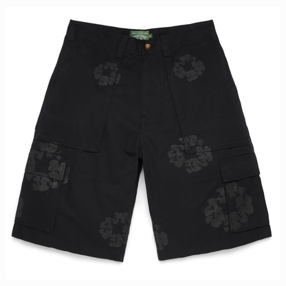 Denimtears Mono Wreath Cargo Short Black