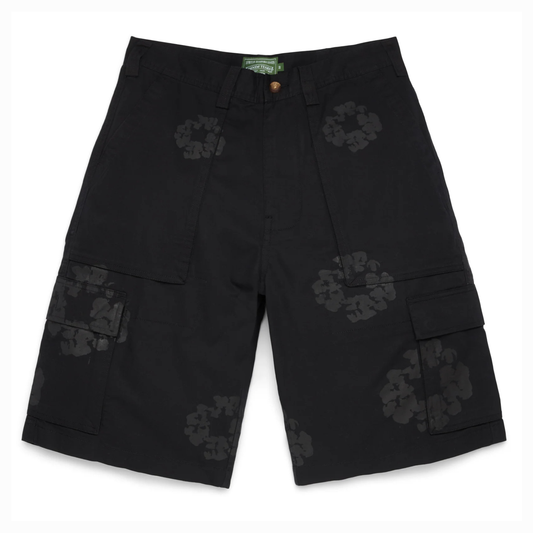 Denimtears Mono Wreath Cargo Short Black
