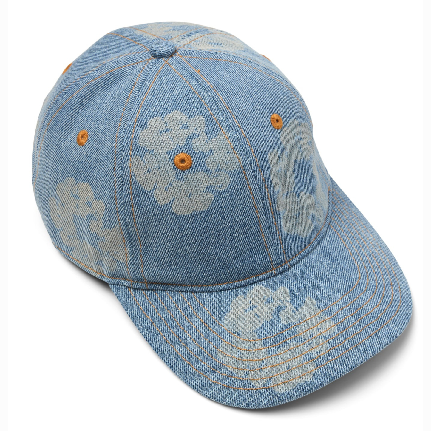 Denim Tears Mono Cotton Wreath Raw Denim Cap Light Wash