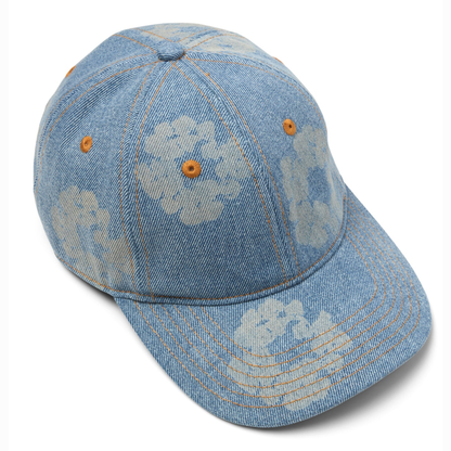 Denim Tears Mono Cotton Wreath Raw Denim Cap Light Wash