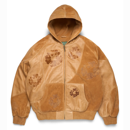 Denim tears Leather Cotton Wreath Hoodie Brown