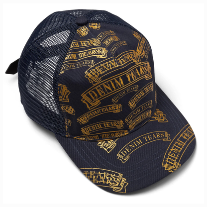 Denim DT Stamp Pattern Trucker Hat Navy