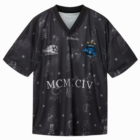 All Saints Terra Oversized Short Sleeve Football Shirt