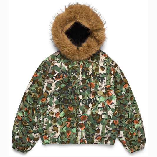 Denimtears Birch Camo Hooded Work Jacket Green Camo