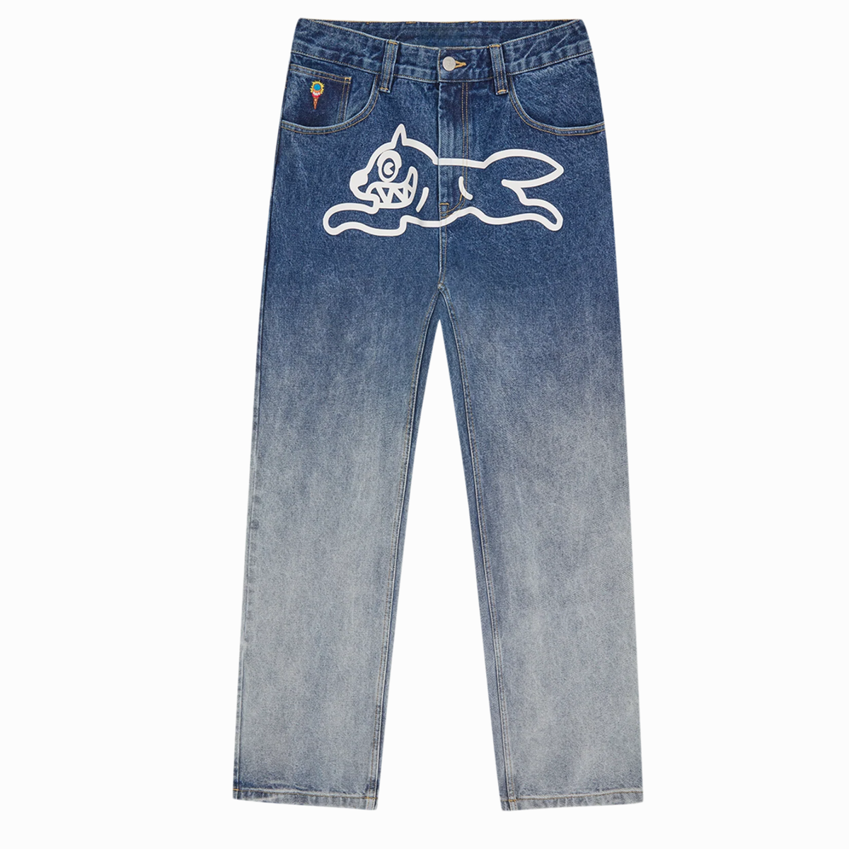 ICECREAM Fade Out Running Dog Double Scoop Pants in Denim